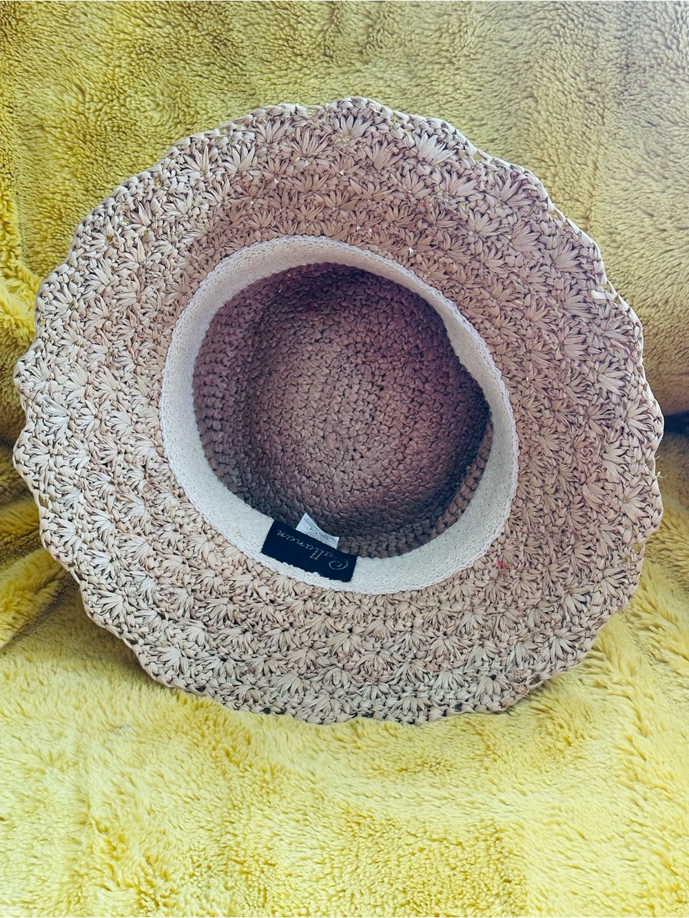 Callanan Handmade Rolled Brim Panama Natural Fiber Crocheted Sun Hat Vacation - Picture 8 of 10